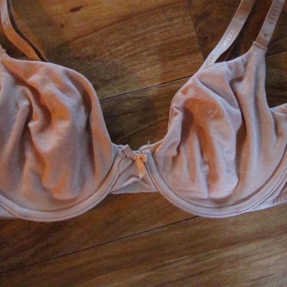 Victoria's Secret Beige Cotton Unlined Perfect Coverage Bra Size 38B - Picture 2 of 7